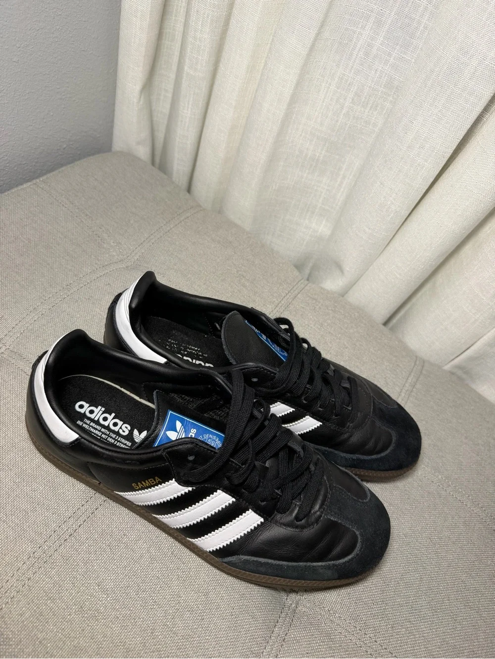 adidas Samba Men’s Black with White Stripes Sneakers